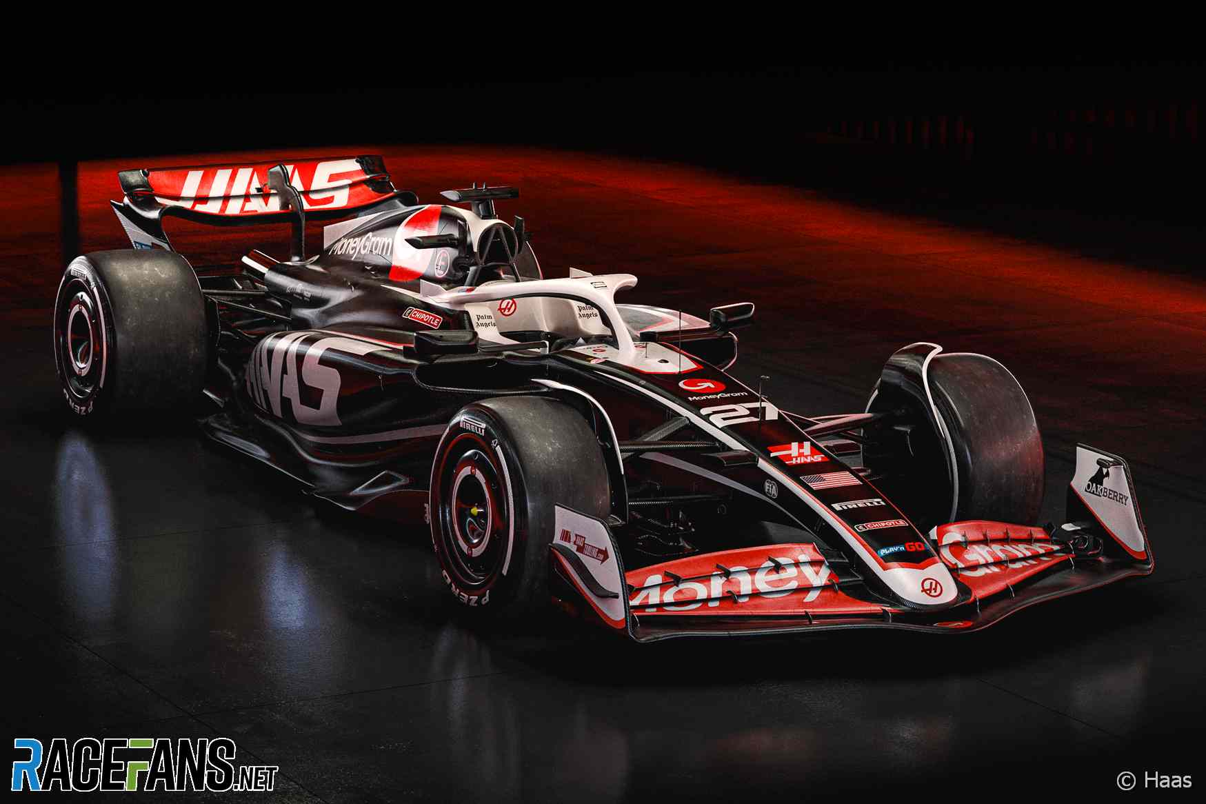 Haas VF-24 three-quarter rendering, 2024