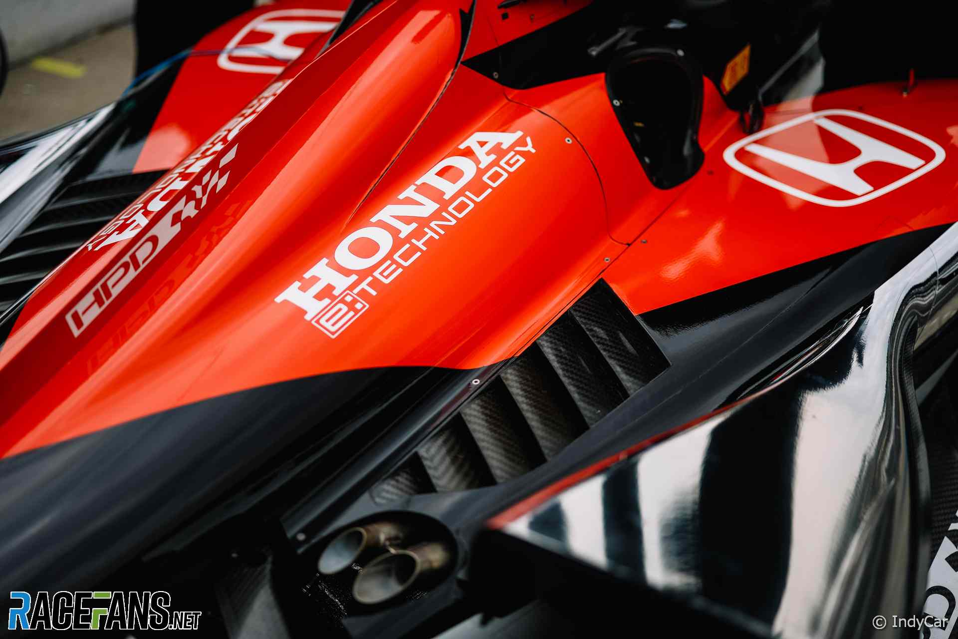 Honda badge on IndyCar engine cover